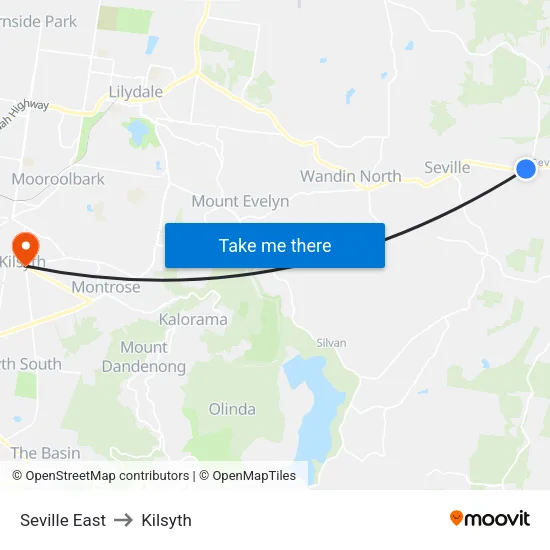 Seville East to Kilsyth map