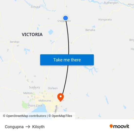 Congupna to Kilsyth map