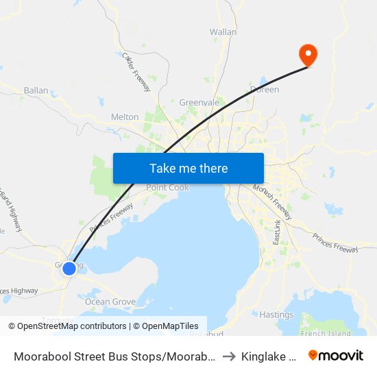 Moorabool Street Bus Stops/Moorabool St (Geelong) to Kinglake Central map