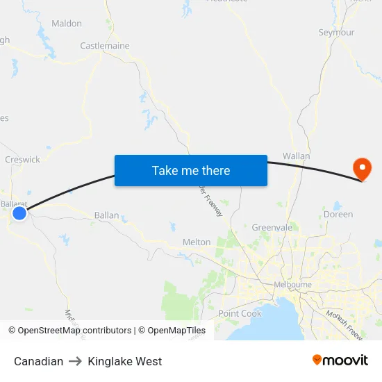 Canadian to Kinglake West map