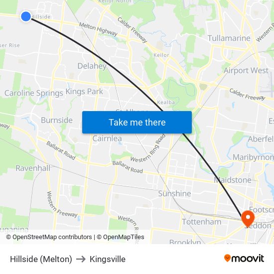 Hillside (Melton) to Kingsville map