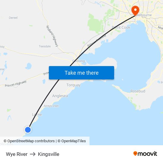 Wye River to Kingsville map