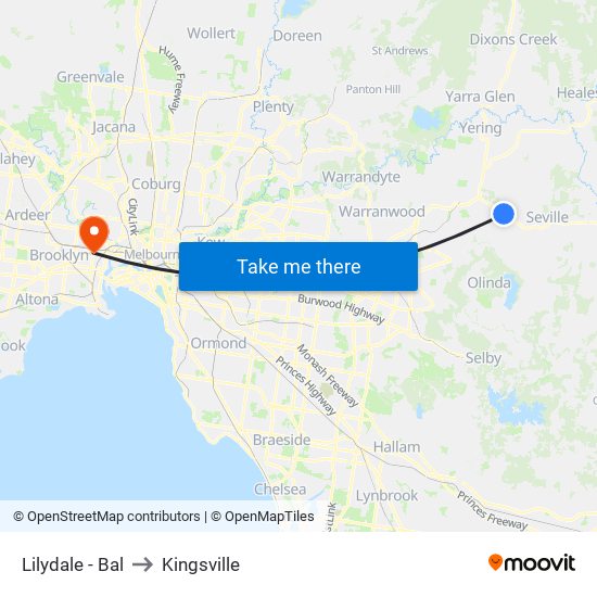 Lilydale - Bal to Kingsville map