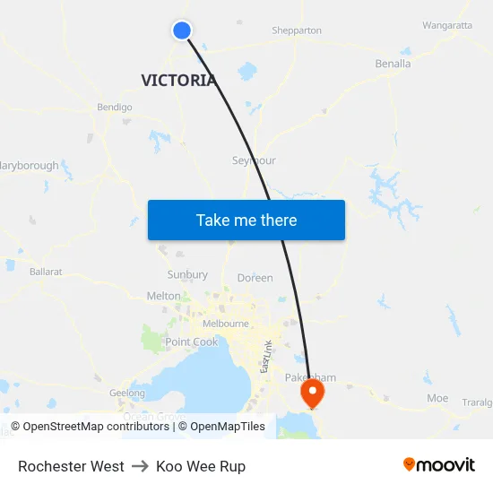 Rochester West to Koo Wee Rup map