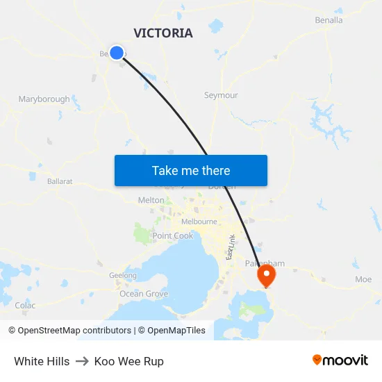 White Hills to Koo Wee Rup map
