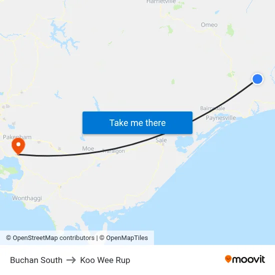 Buchan South to Koo Wee Rup map
