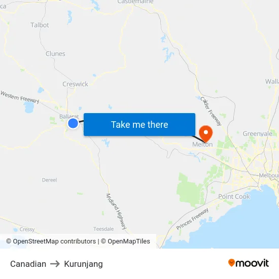 Canadian to Kurunjang map
