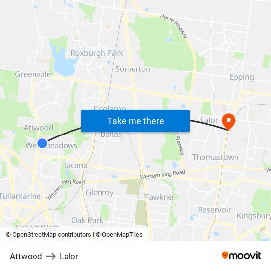 Attwood to Lalor map