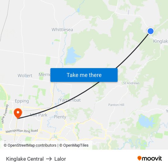 Kinglake Central to Lalor map