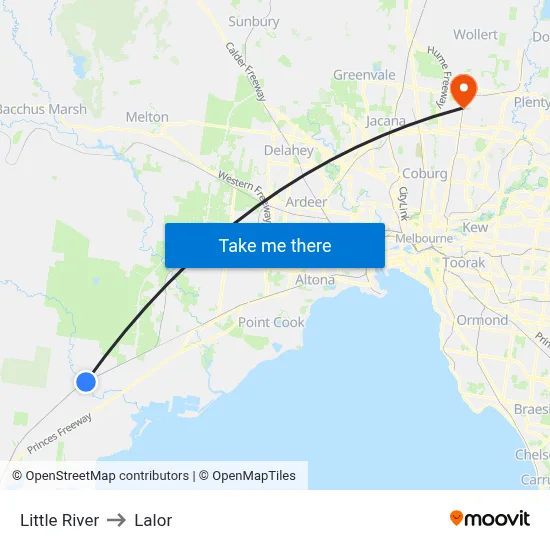 Little River to Lalor map