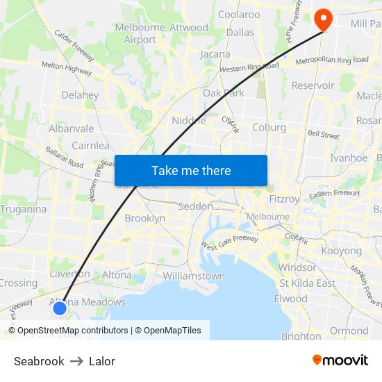 Seabrook to Lalor map