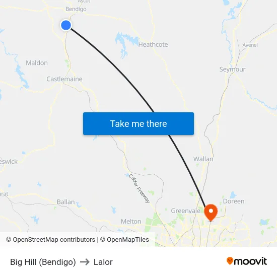 Big Hill (Bendigo) to Lalor map