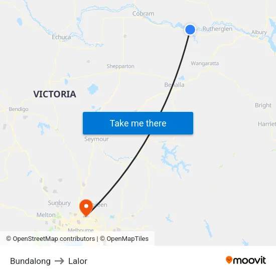 Bundalong to Lalor map