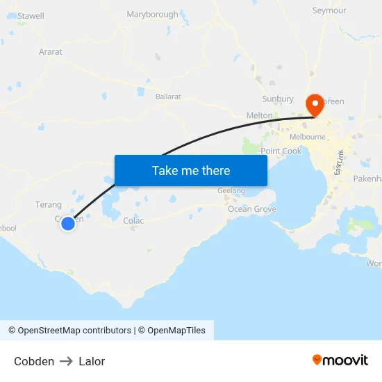 Cobden to Lalor map
