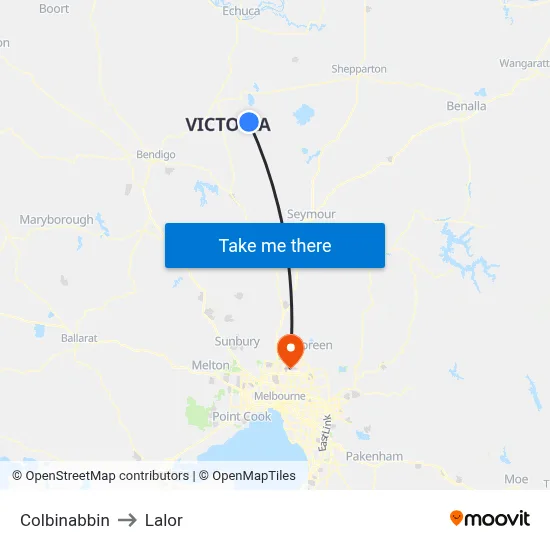 Colbinabbin to Lalor map