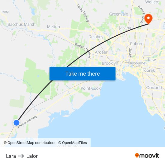 Lara to Lalor map