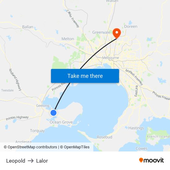 Leopold to Lalor map