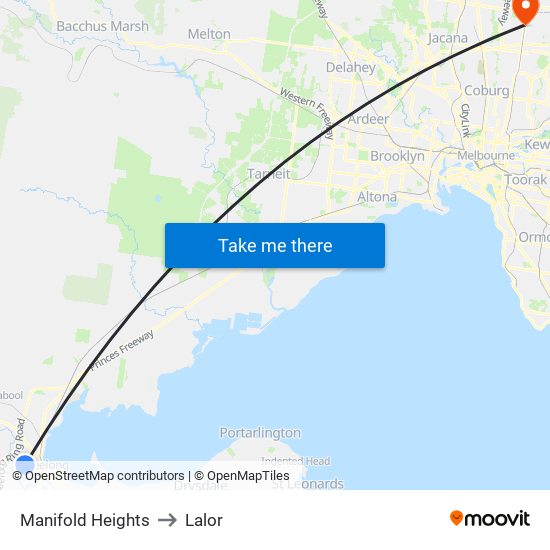 Manifold Heights to Lalor map