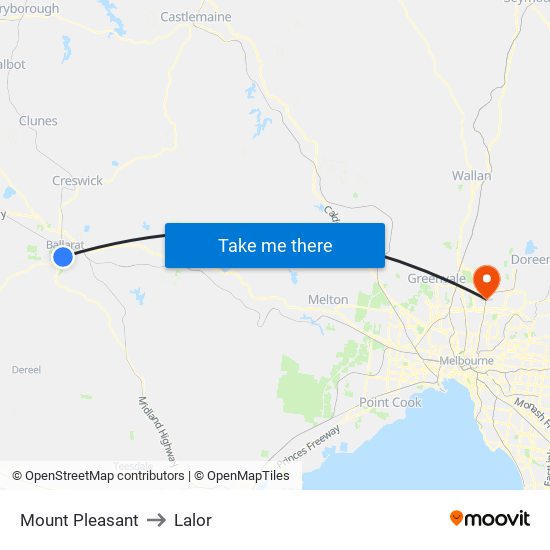 Mount Pleasant to Lalor map