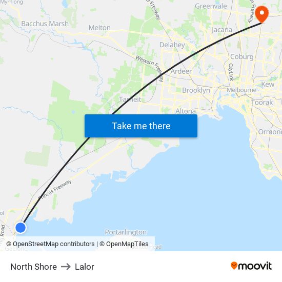 North Shore to Lalor map