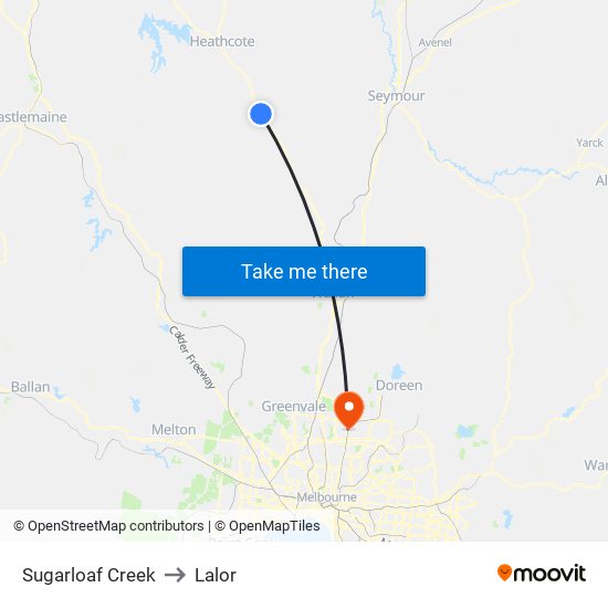 Sugarloaf Creek to Lalor map