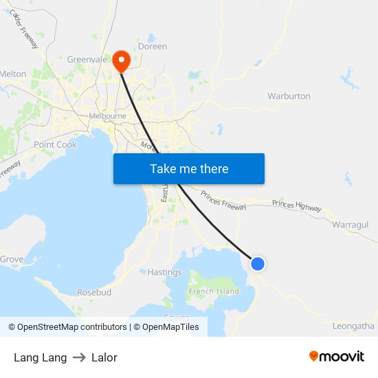 Lang Lang to Lalor map