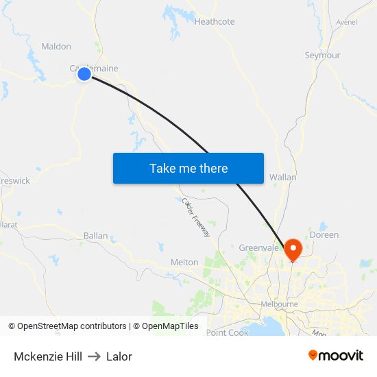 Mckenzie Hill to Lalor map
