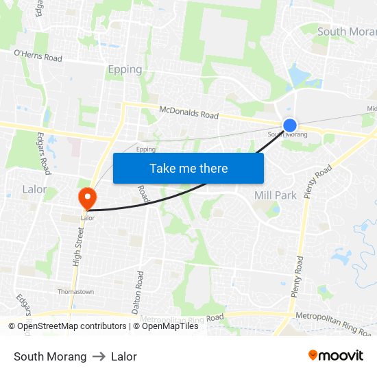 South Morang to Lalor map