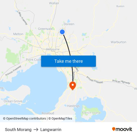 South Morang to Langwarrin map