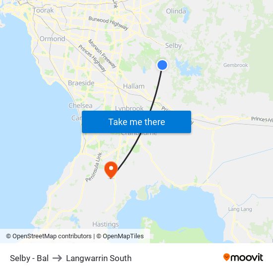 Selby - Bal to Langwarrin South map
