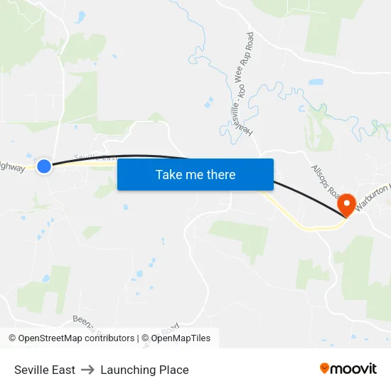 Seville East to Launching Place map
