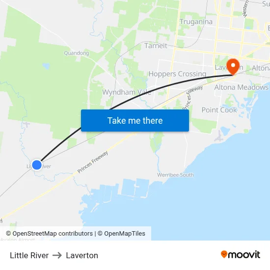 Little River to Laverton map