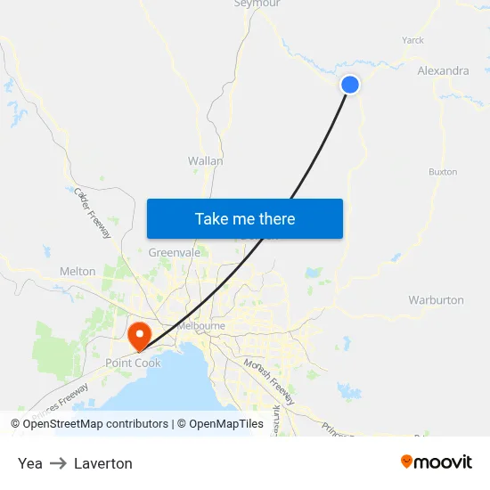 Yea to Laverton map