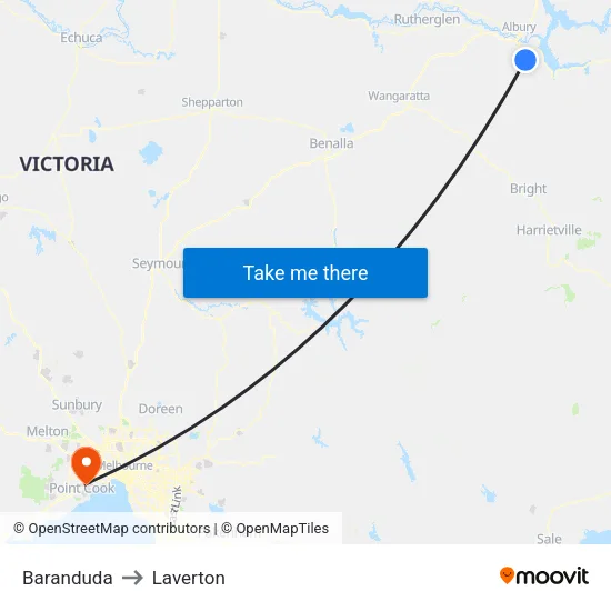 Baranduda to Laverton map