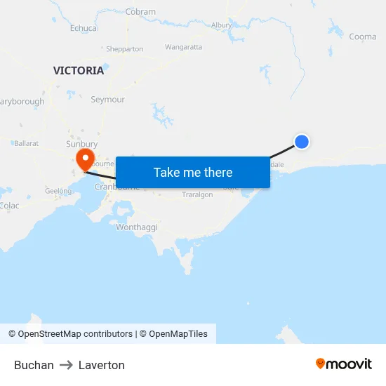 Buchan to Laverton map