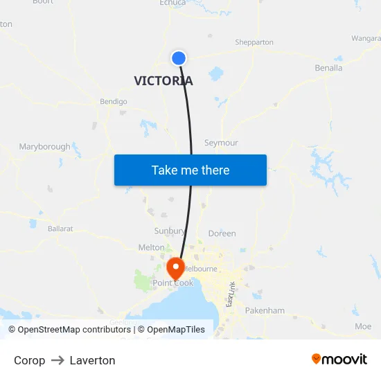 Corop to Laverton map