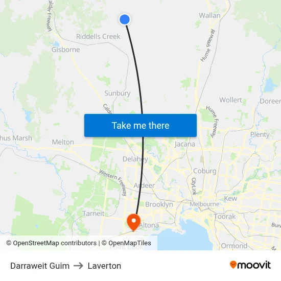 Darraweit Guim to Laverton map