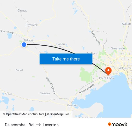 Delacombe - Bal to Laverton map