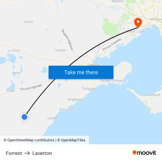 Forrest to Laverton map