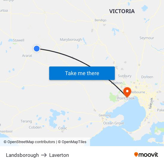 Landsborough to Laverton map