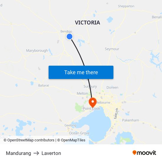 Mandurang to Laverton map