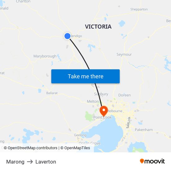 Marong to Laverton map