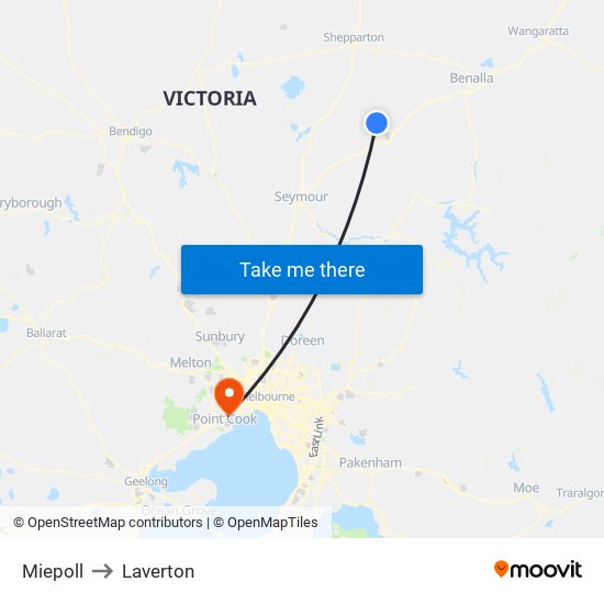 Miepoll to Laverton map