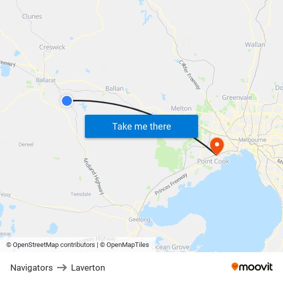 Navigators to Laverton map