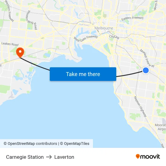 Carnegie Station to Laverton map