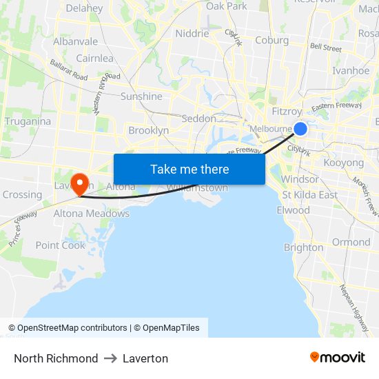 North Richmond to Laverton map