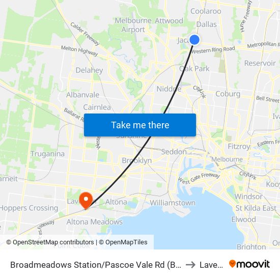 Broadmeadows Station/Pascoe Vale Rd (Broadmeadows) to Laverton map