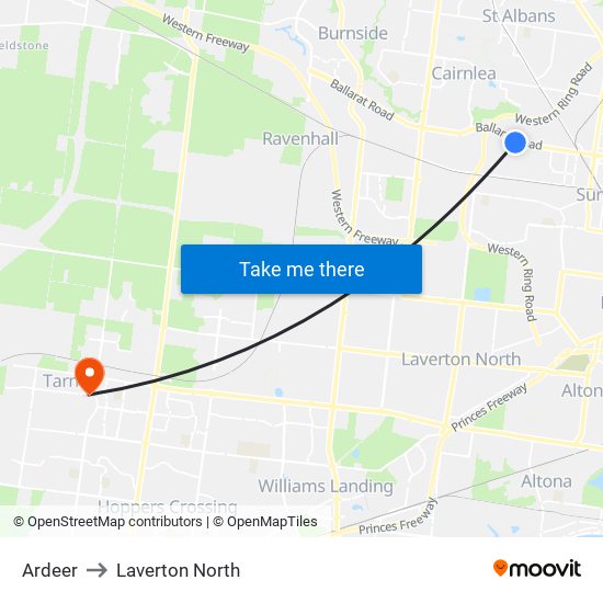 Ardeer to Laverton North map