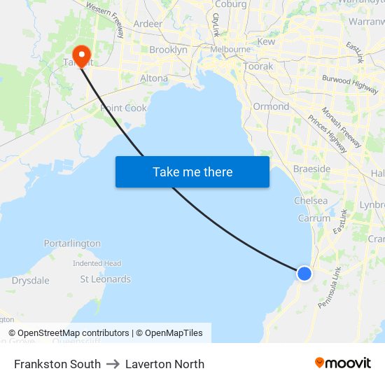 Frankston South to Laverton North map
