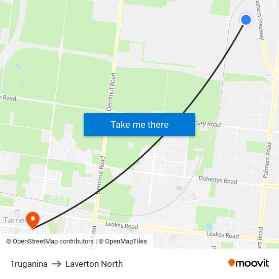 Truganina to Laverton North map